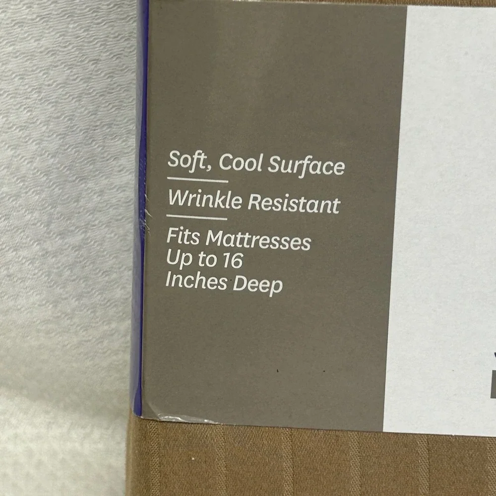 Better Homes & Gardens Twin 300 TC Cotton Sateen Sheet Set Clay Beige Striped